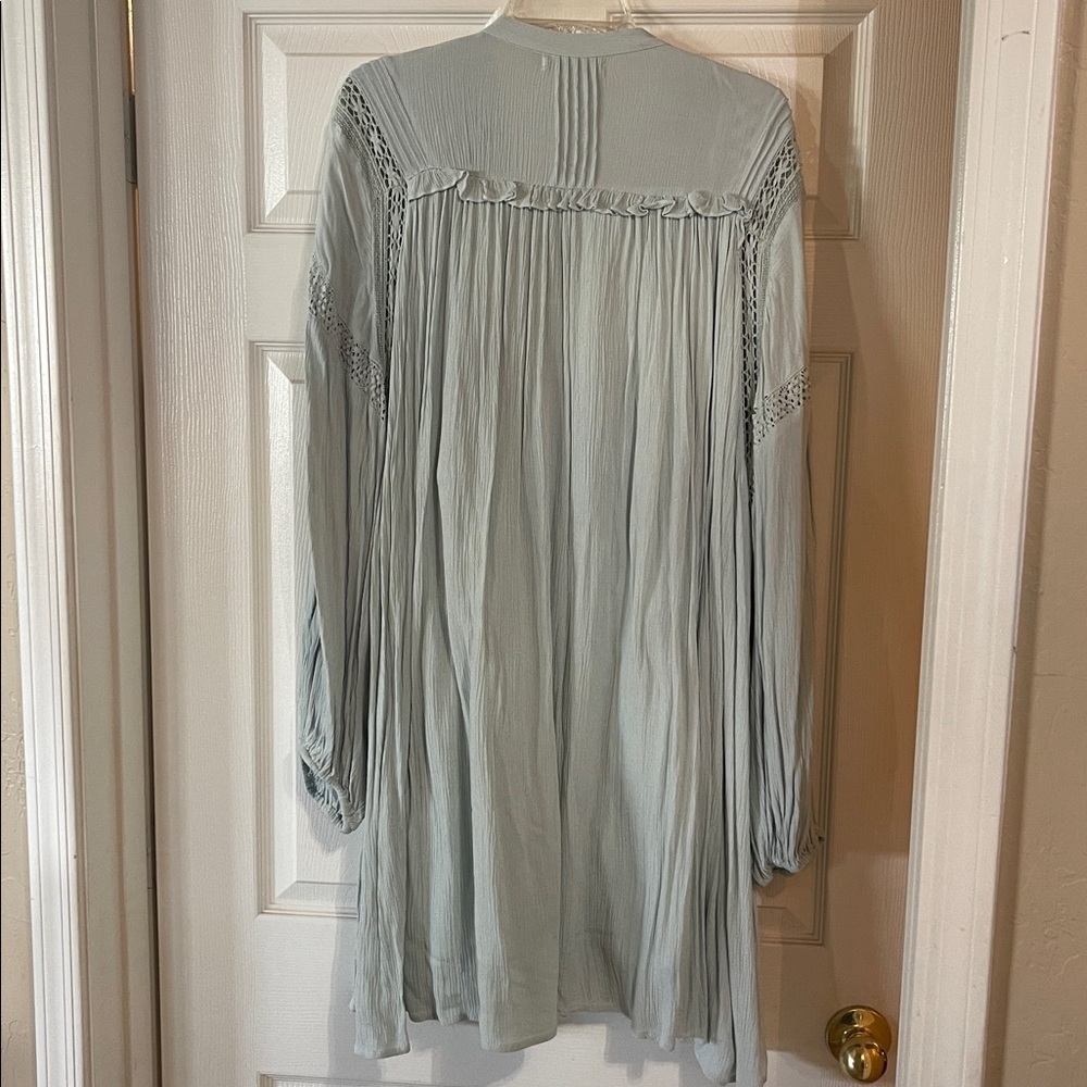 Attic Salt Baby Blue Button Up Tunic Dress - Picture 5 of 7